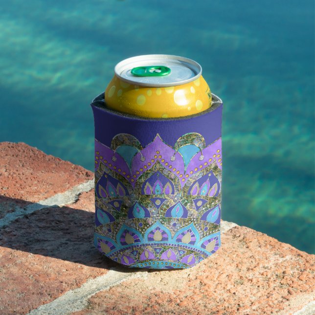 Flower Of Life - Mandala India Style 2 Can Cooler (In Situ Pool)