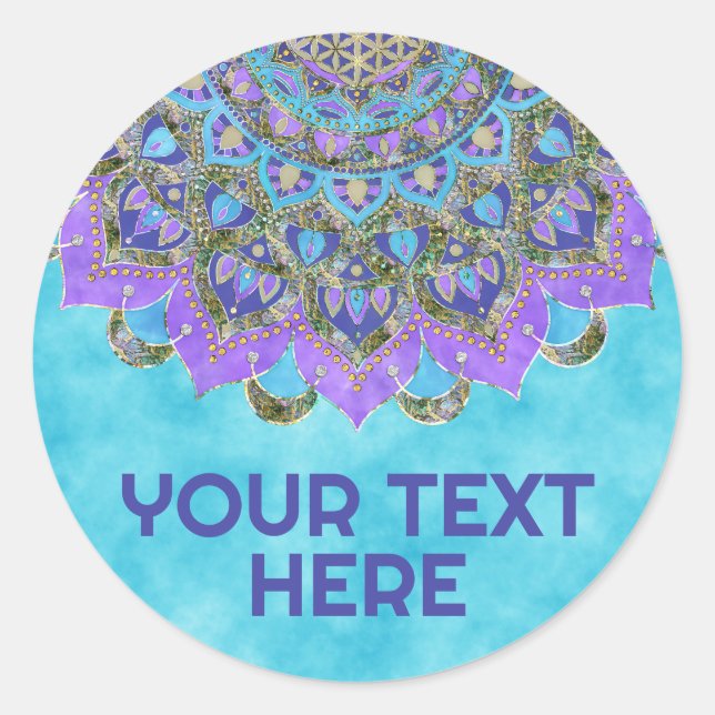 Flower Of Life - Mandala India Style 2 Classic Round Sticker (Front)