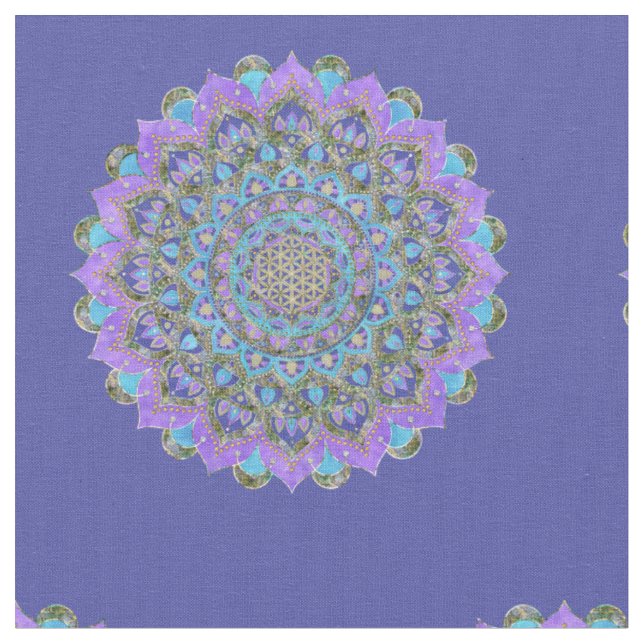 Flower Of Life - Mandala India Style 2 Fabric (Close Up)
