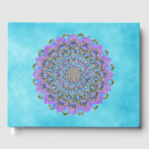 Flower Of Life - Mandala India Style 2 Guest Book
