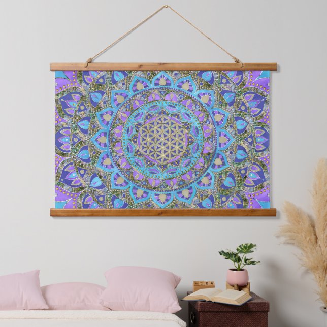 Flower Of Life - Mandala India Style 2 Hanging Tapestry (Bedroom)