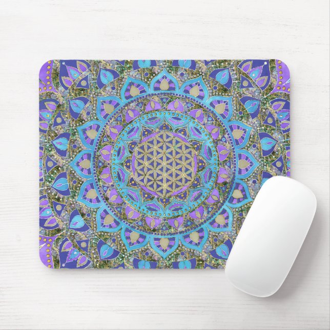 Flower Of Life - Mandala India Style 2 Mouse Pad (With Mouse)