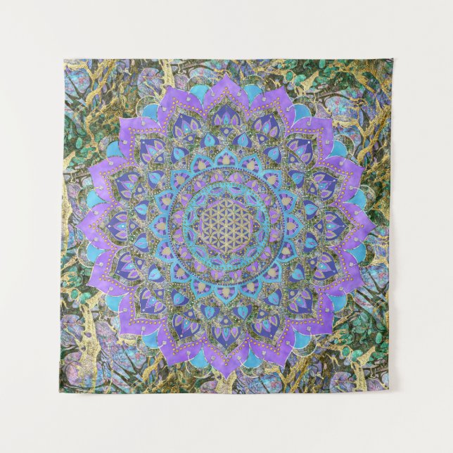 Flower Of Life - Mandala India Style 2 Tapestry (Front)