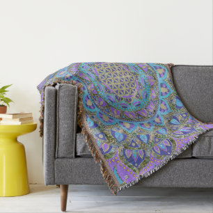 Flower Of Life - Mandala India Style 2 Throw Blanket