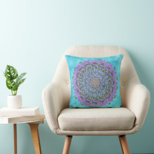 Flower Of Life - Mandala India Style 2 Throw Pillow