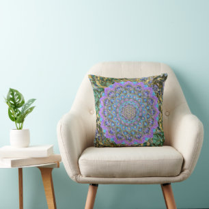 Flower Of Life - Mandala India Style 2 Throw Pillow