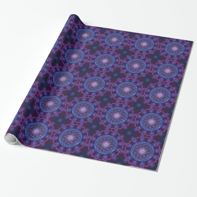 Flower of Life - Mandala Square II Wrapping Paper (Unrolled)