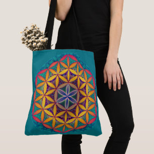 Flower of Life Mandala Tote Bag