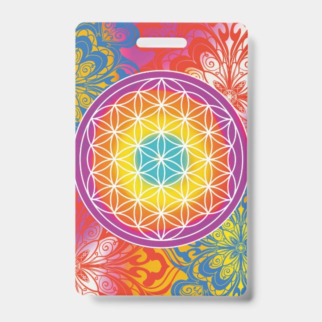 Flower of life mandala zen badge (Front)