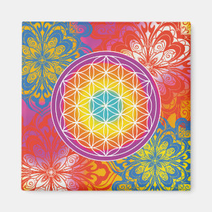 Flower of life mandala zen magnet