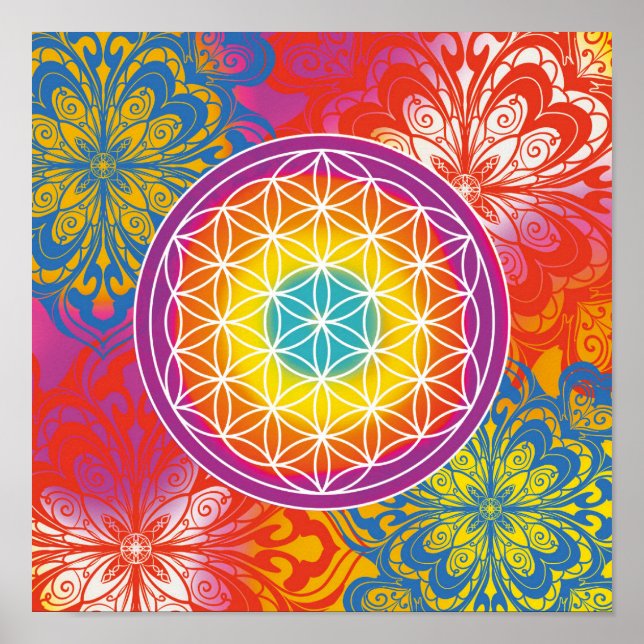 Flower of life mandala zen poster (Front)