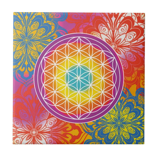 Flower of life mandala zen tile (Front)