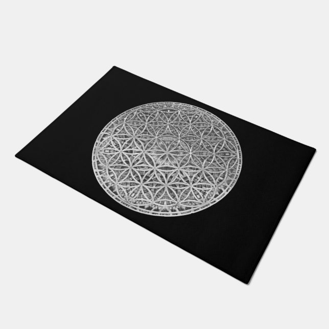FLOWER OF LIFE - Medal Silver Doormat (Angled)
