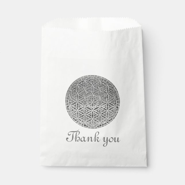 FLOWER OF LIFE - Medal Silver Favour Bag (Front)