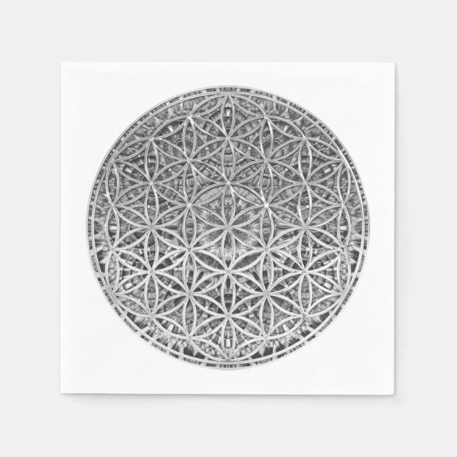 FLOWER OF LIFE - Medal Silver Napkin (Front)