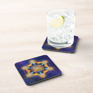 Flower of life Merkaba Star - Sacred Geometry Coaster
