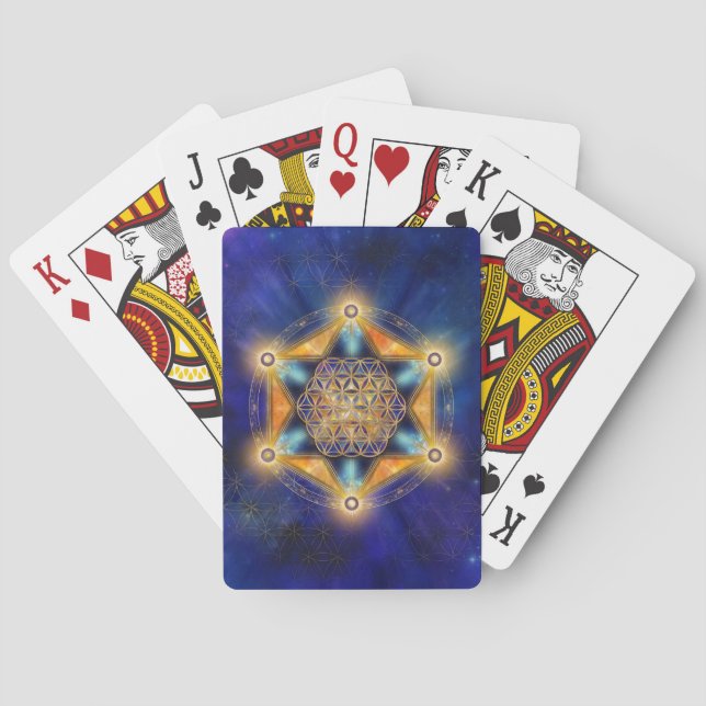 Flower of life Merkaba Star - Sacred Geometry Playing Cards (Back)
