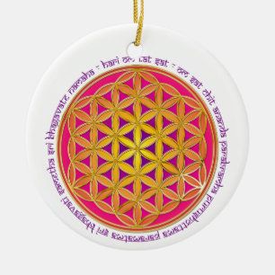 Flower Of Life / Moola Mantra Ceramic Ornament