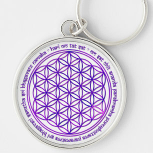 Flower Of Life - Moola Mantra - violet Keychain