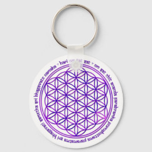 Flower Of Life - Moola Mantra - violet Keychain