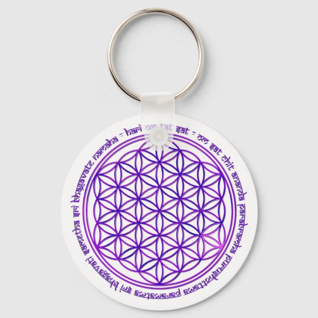 Flower Of Life - Moola Mantra - violet Keychain (Front)