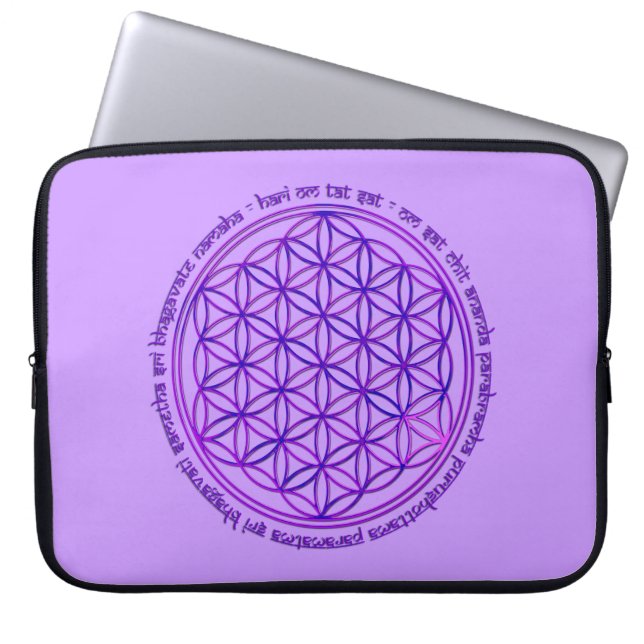 Flower Of Life - Moola Mantra - violet Laptop Sleeve (Front)