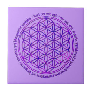 Flower Of Life - Moola Mantra - violet Tile