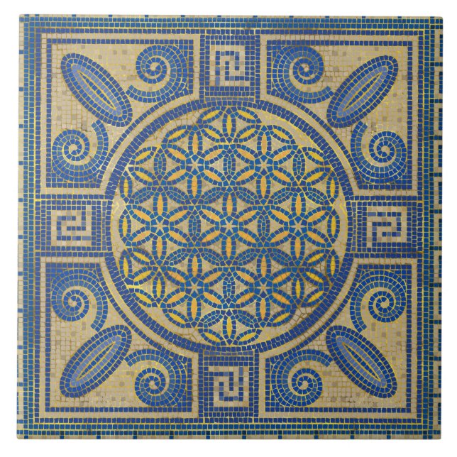 Flower of Life Mosaic Tile Ornament N1 (Front)