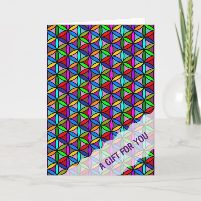 FLOWER OF LIFE - multi coloured gradients pattern  Card (Front)