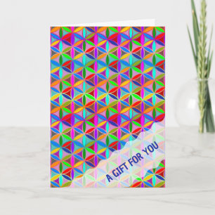 FLOWER OF LIFE - multi coloured gradients pattern Card
