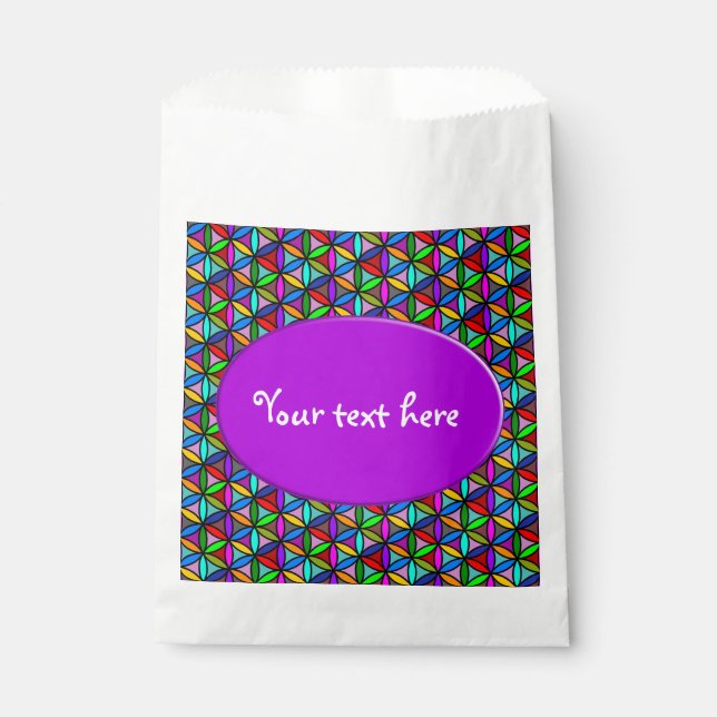 FLOWER OF LIFE - multi coloured gradients pattern  Favour Bag (Front)
