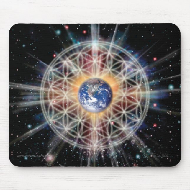 Flower of Life on Earth Mouse Pad (Front)