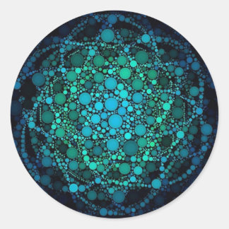 FLOWER OF LIFE ORBS CLASSIC ROUND STICKER