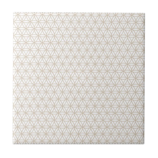 Flower of Life Pattern: Beige Tile (Front)