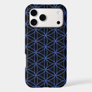 Flower of Life Pattern – Blue on Black