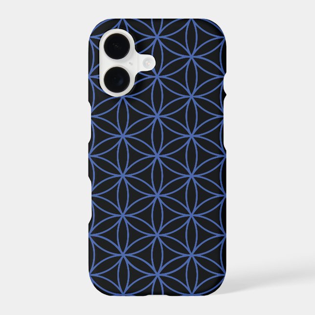 Flower of Life Pattern – Blue on Black (Verso)