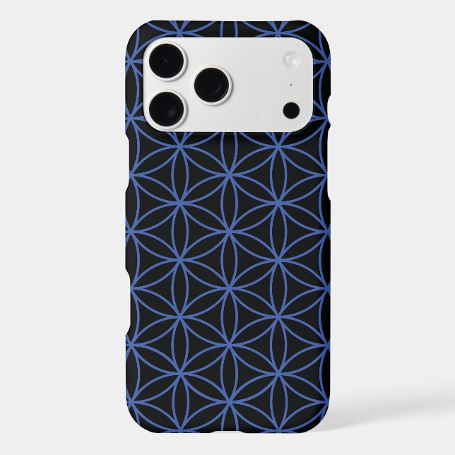 Flower of Life Pattern – Blue on Black (Back)