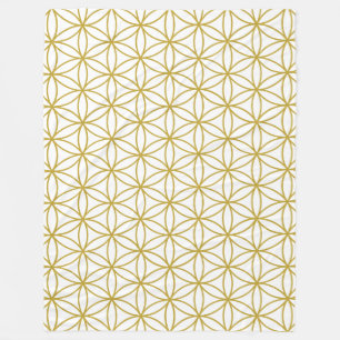 Flower of Life Pattern Gold Fleece Blanket