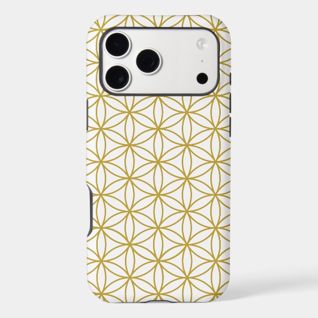 Flower of Life Pattern – Gold on White (Back)