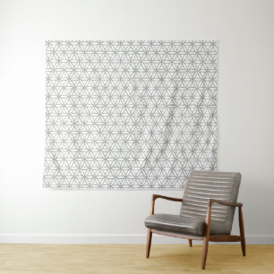 Flower of Life Pattern: Grey Tapestry