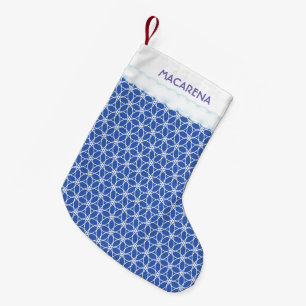 Flower of Life Pattern on light blue Small Christmas Stocking