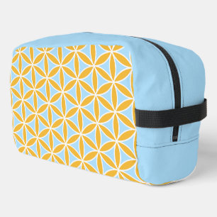 Flower of Life Pattern Orange White & Blue Dopp Kit