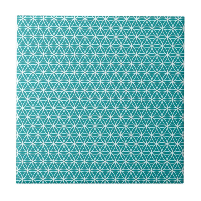 Flower of Life Pattern: Teal Tile (Front)