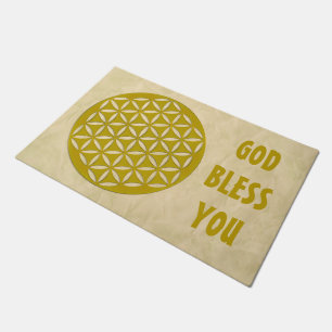 Flower of Life - punched gold + your ideas Doormat