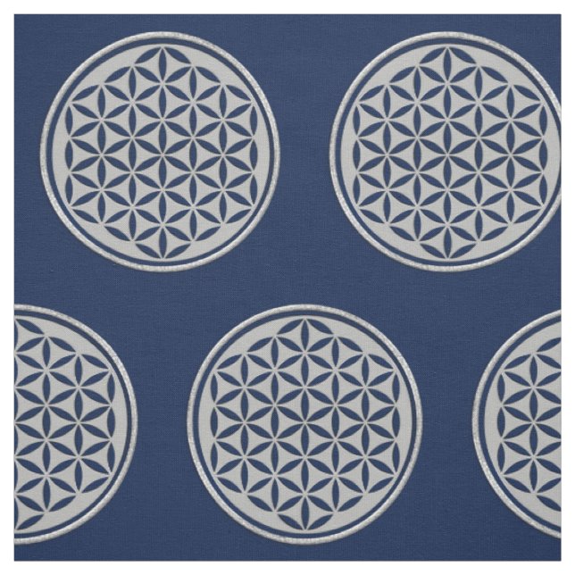 Flower of Life - punched silver + your ideas Fabric (Swatch)