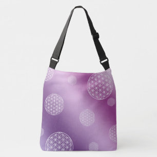 Flower of life purple & pink crossbody bag