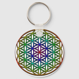 Flower of Life (rainbow) sacred geometry symbol Keychain