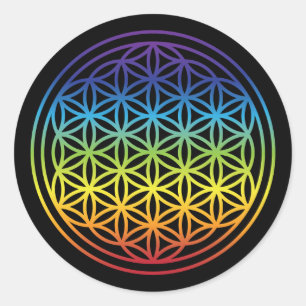 Flower of Life - Rainbow Version Classic Round Sticker