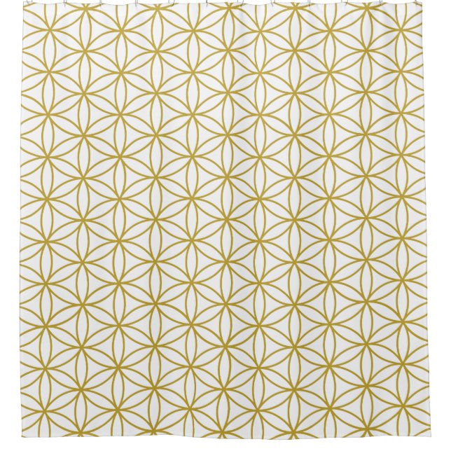 Flower of Life Repeat Ptn Gold on White (Front)