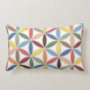Flower of Life Retro Colour Big Pattern Lumbar Pillow